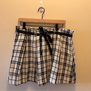 Francesca's Collections Black and White Tweed Mini Skirt